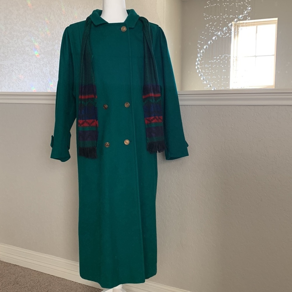 JOFELD long wool double breasted trench coat with original scarf.